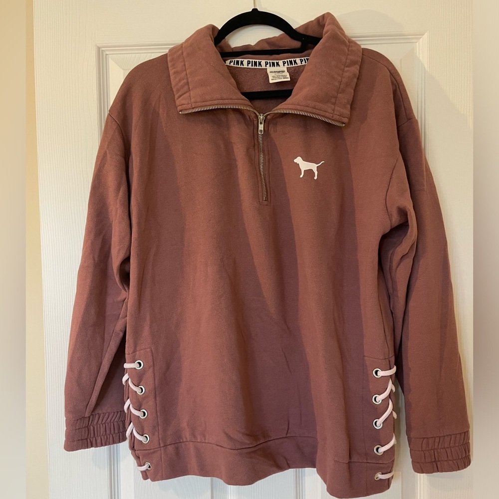 Victoria's Secret Pink Oversized Lace Up Pullover
